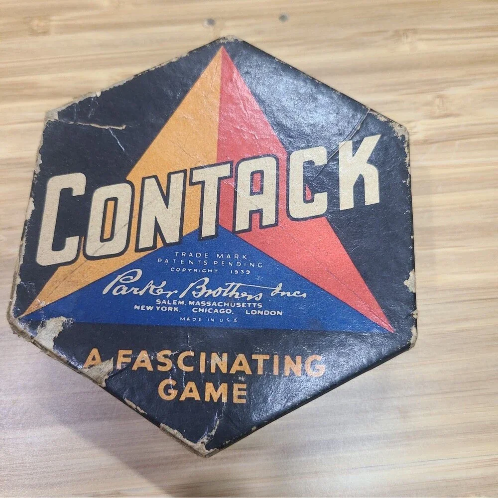 Vtg CONTACK Tile Game Parker Brothers Complete 36 Pieces 1939